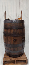 Load image into Gallery viewer, Whiskey Barrel Delivery Bar Cart front view door closed
