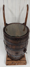 Load image into Gallery viewer, Whiskey Barrel Delivery Bar Cart top view no props
