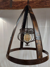 Load image into Gallery viewer, Rustic Barrel Stave Chandelier light off
